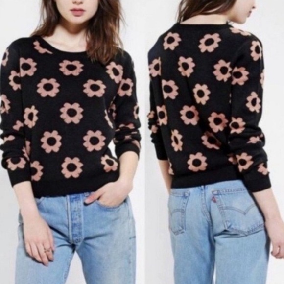 Urban outfitters coincidence and chance medium Floral Black Sweater - Picture 1 of 7